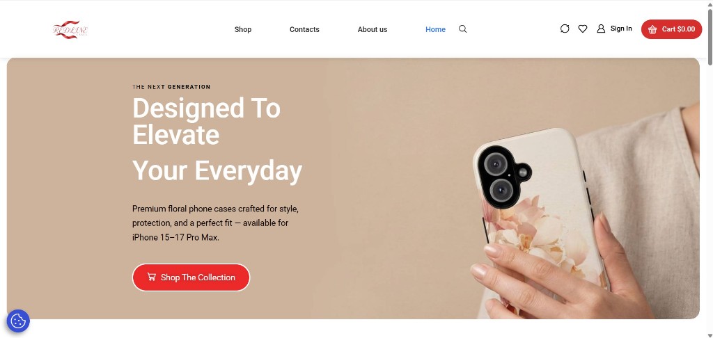 Redline Cases e-commerce store preview